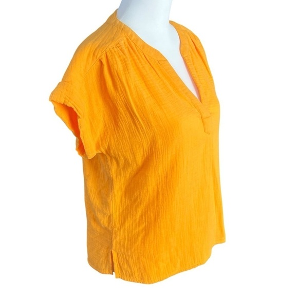 Tommy Bahama Island Softs Orange Gauze V Neck Short Sleeve Top XS new - Picture 5 of 10
